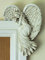 Door Frame Angel Wall Sculpture Vintage Style Shabby Chic Angelic Figurines Ornament Garden Home Art Decor Secret Fairy (Right)