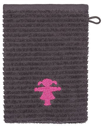 AMPELMANN Masseurin | Möve Waschhandtuch Graphit | 15 x 20 cm, 100% Baumwollfrottee mit Ampelfrau