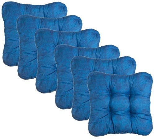 Brandsseller Kissen-Set Sitzkissen Dekokissen Stuhlkissen Zierkissen Stuhlauflage 6er-Set Blau