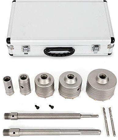 Juego de Brocas Para Hormigón y Piedra Hormigón Seco Coronas perforadoras de hormigón machos para cónico multigrado(Broca agujero broca sacanúcleos Diámetro 30~110 mm Kit) (9 Stück)