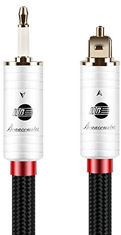 BOAACOUSTIC JIB Audiofila Cavo ottico audio digitale Mini-TOSLINK a TOSLINK, cavo digitale S/PDIF/cavo ottico per soundbar, sistemi stereo/amplificatori, Hi-Fi -2m