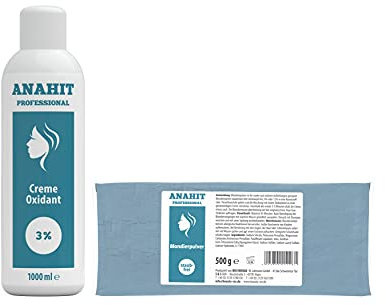Oxidante Entwickler (3%) 1000ml + Blondierpulver 500g Anahit Professional Creme Oxidant und Blondierungspulver NEW BRAND 2020 Made in Germany Hochwertige Inhaltsstoffe Verwendet