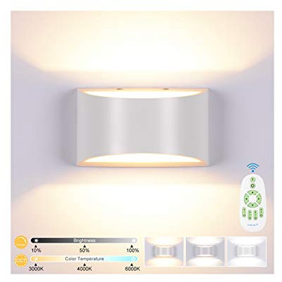 Wandleuchte Innen mit Fernbedienung, 10W Smart Wandlampe Dimmbar 2700K-6500K CCT Einstellbar und Helligkeit Modern Up Down Wandbeleuchtung mit Nachtlicht Modus für Schlafzimmer Wohnzimmer Flur Treppen