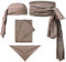KUOIN Piraten-Schärpe und Kopftuch, Leinen, mittelalterliches Accessoire, Taillengürtel, Stirnband, Wüstenprinz, Bandana, 2 Stück, Brokat-02, Einheitsgröße