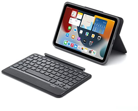 QYiiD Hülle mit Tastatur für iPad Mini 7 2024 A17 Pro/iPad Mini 6 8.3”, magnetisch abnehmbar, Folio Full Protection Shockproof Hülle, 7-Farbe Hintergrundbeleuchtung, Typ-C wiederaufladbare Keyboard