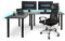 SyberDesk Bureau d'angle Gaming Pro LED - 185 x 120 cm - avec LED - Grand Bureau d'ordinateur - Solide (Gauche)