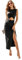 HEYPORK Damen Frühling Sommer Rock Bequem Lässig Kleider Mode Elegant Röcke Frauen Farbe Rundhalsausschnitt Vorne Offen Kleid(Schwarz, M)