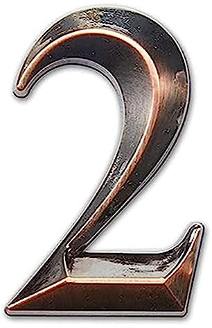 3 Inches Door Numbers 3D Mailbox Numbers Waterproof, Address Numbers Self Adhesive House Numbers Street Number Stickers for House Mailbox Apartment Hotel (Bronze-2)
