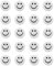 Qualsen Mini Cute Fridge Magnets - 20pcs Refrigerator Magnets for Whiteboard, Locker, Kitchen, Office, Classroom (Smile White)
