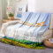 EHOMERY Profi Kuscheldecke Warme Decke Camping Kuscheldecke Weiß Orientalische Decken Flugzeug Landschaft Nickerchen-Decken Dekorative Weiche Kuscheldecken Blau 240x180cm