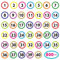 800 PCS 1-40 Nummernaufkleber, Polka Dot wasser-/ölfeste fortlaufende Nummernaufkleber, rückstandsfrei ablösbar für Innenräume, Büro, Klassenzimmer, Lagerung, Organisation (2.5cm, 20 Blätter)