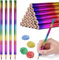 YAANBUNB 48 Stück Regenbogen Buntstifte 4 in 1 - Regenbogenstifte Dreieckige Set Mehrfarbige Zeichenstifte Lustige Stifte Zum Malen Und Zeichnen