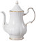 Théière en porcelaine anglaise de style allemand avec bord doré