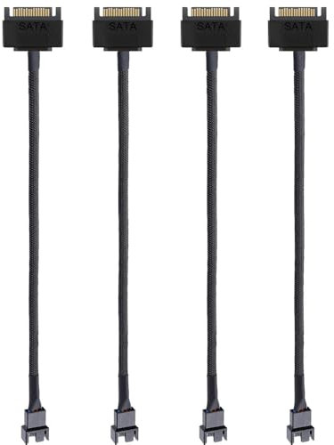 Gebildet 4pcs Cavo Adattatore di Alimentazione Ventola del case del PC SATA 3pin/4pin PWM 12V,cavo di Alimentazione Ventola di Raffreddamento del Computer SATA a 15pin da 3pin o 4pin(connettore PWM)