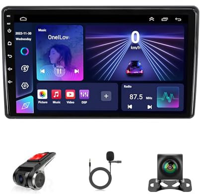 Android 14 Radio Estéreo De Coche 2 DIN 9 Pulgadas Pantalla Táctil para VW Passat B5 con FM/Am/GPS Navi CarPlay Inalámbrico Bluetooth AHD Cámara Trasera Control En El Volante(V1 2+32G)