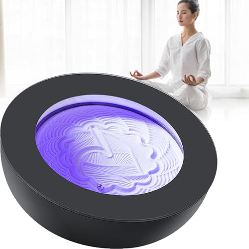 ZHIXUMM Zen-Meditationssandtisch, Drift Magnetischer beweglicher Sandkunsttisch, Meditationszubehör, intelligente App-Steuerung