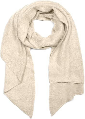 styleBREAKER Damen Schal aus weicher Viskose | einfarbiger Webschal in asymmetrischer Form | große Stola für Herbst und Winter Looks, Farbe:Beige