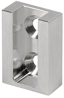 Gedotec Schrank-Rohrlager Edelstahl Kleiderstangen-Halterung - NANO | Schrankrohrhalter für eckige Schrankstange | Edelstahl matt gebürstet | 1 Stück - Kleiderstangen Befestigung für Wand-Montage