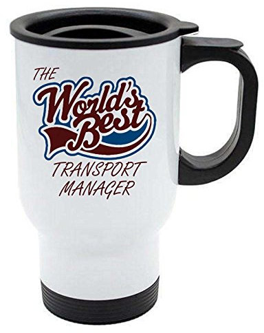 The Worlds Best Transport Manager Thermal Eco Travel Mug - White Stainless Steel - Reusable Coffee Cup
