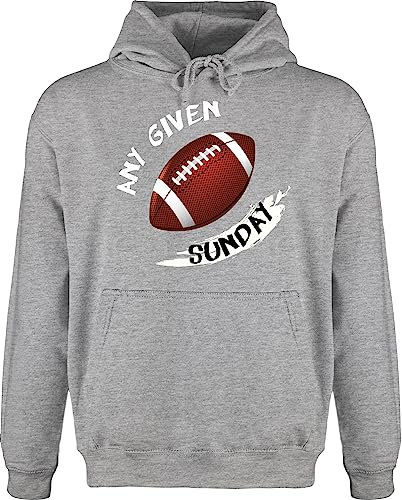 Shirtracer Hoodie Herren Pullover Männer - American Football Deko Superbowl Party - Any Given Sunday - XL - Grau meliert - footballfans Kapuzenpullover Geschenke für Fans Geschenk amerikanische