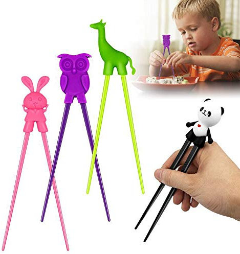 HINATAA Training Chopsticks for Kids Adults and Beginners,Easy to Use Training Chopsticks Multi Animal Style Design Learning Chopstick Set Reusable Chopstick(4 Pairs)