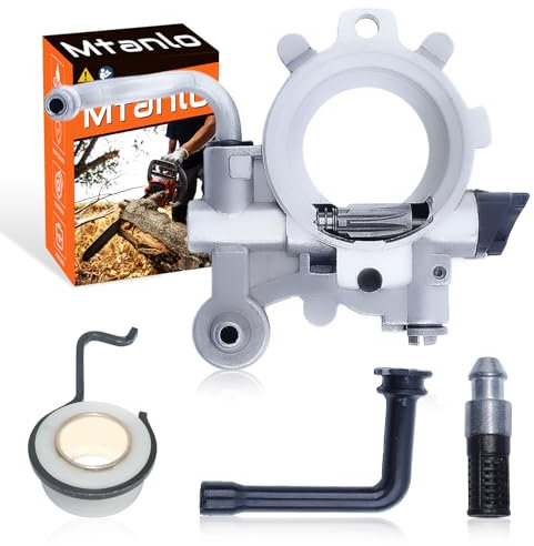 Mtanlo Pompa Olio Oliatore per Stihl 044 MS440 MS360 MS361Motosega,Pompa Olio con a Vite Senza Fine Molla Pickup Line Filtro Spina Kit di Riparazione Completo 1128 640 3205