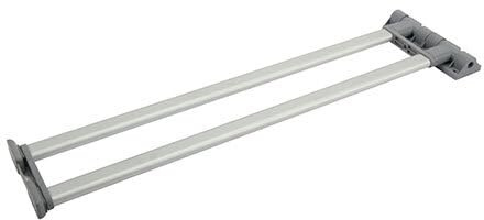 Tischfuß, ausziehbar, doppelt, grau, H: 710 x L: 30 x T: 15 mm