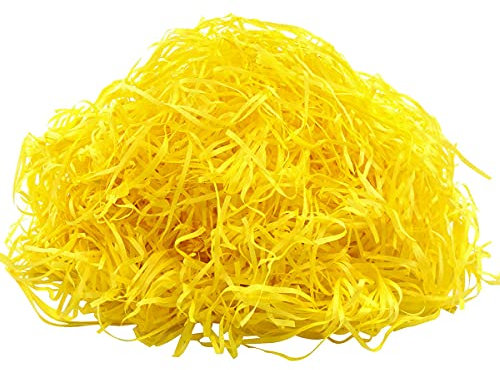 Korbgrashandwerk, Ostern, geschredderter Seidenpapierkörbe, Bastschnipseln, Geschenkfüller (gelb)