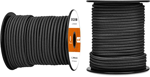 Abma Cord Gummiseil Expanderseil 4mm 30M Gummischnur UV Beständig Planenseil 100% Dehnung Spannseil für Plane, Anhängerplane, Sonnensegel, Zelte, Banner - Schwarz