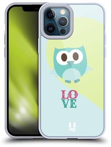 Head Case Designs Amore Blu Gufi Kawaii Custodia in Gel [Protezione di Grado Militare] Compatibile con Apple iPhone 12 PRO Max E Compatibile con MagSafe