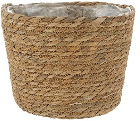 Meinposten Blumentopf rund Pflanztopf Pflanzkorb Korb Übertopf Natur braun Pflanzentopf (Groß, Ø 25 x Höhe 18 cm)