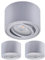 Oktaplex 3 Stück Aufbaustrahler Lile Alu gebürstet - inkl. LED Modul 4,8W 230V 4000K Neutralweiß 80x50mm Aufputz Aufbauleuchte Aufbauspot Schwenkbar