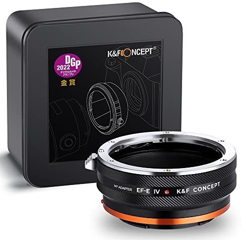 K&F Concept Lens Mount Adapter EOS-NEX IV IV Manueller Fokus Kompatibel mit Canon (EF/EF-S) Objektiv und Sony E Mount Kameragehäuse.