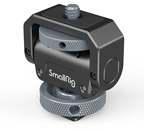 SMALLRIG Kamera-Monitorhalterung Lite mit Blitzschuh, 360° schwenkbar und 180° neigbar, Halterung für Feldmonitor Tragkraft von 90° Neigung 3,2 kg-3809B