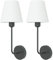 DCOC 2-Pack Vintage Battery Operated Wall Sconce with Remote Control Dimmable, Battery Powered Wall Light with White Fabric Lamp Shade, Industrial Wall Mounted Fixture for Bedroom Living Room