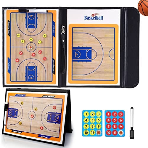 RoseFlower Taktikboard Basketball - Magnettafel Basketball Coaching Board -Faltbare Strategie-Lehr-Zwischenablage, Profi Taktikmappe Strategiebrett für die Schulung und Spielanalyse #3