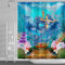 SDOTPMT 180x180cm Sirène Baleine Rideau de Douche Marin Animal Algue Corail Récif Étoile de mer Rideau Bain sous-Marin Marin Rideau de Baignoire pour Enfants Salle de Bains Polyester avec Crochets
