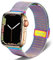 DEALELE Correa compatible con iWatch de 38 mm, 40 mm, 41 mm, correas de repuesto de malla metálica de acero inoxidable para Apple Watch Series 7 / SE / 6/5 / 4/3 para mujeres y hombres, arcoíris