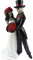 HOUGE Gruselige Halloween-Skelett-Dekoration – gruselige Skelett-Braut-Bräutigam-Figur Kunstharz Gruselige Hochzeitspaar-Statue Halloween-Party-Dekorationen Hochzeitsgeschenke, 8 x 6,5 x 17,2 cm