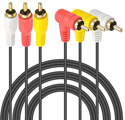Duttek Câble 3 RCA vers 3 RCA, 3 câbles RCA mâle vers mâle, répartiteur RCA composite audio A/V câble AV adapté pour 3 ports RCA entre le signal audio ou la transmission du signal vidéo (1,5 m)