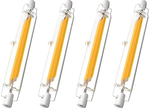R7S LED 118mm Dimmbar, 20W R7S LED Ersatz für 200W Halogenstab 118mm, R7S LED COB Glühbirne Warmweiß 3000K 2000LM,LED Stab 360° Strahlbeleuchtung, 4er-Pack