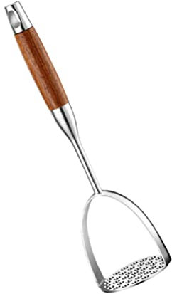 Angoily Robuster Kartoffelstampfer Edelstahl Mit Holzgriff Professioneller Kartoffelstampfer Kartoffelstampfer Küchenwerkzeug Für Bohnen Avocado Fleisch