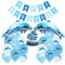 SUNSK Geburtstagsballons Delfin Luftballons Helium Happy Birthday Girlande Runde Latexballon Blau Kindergeburtstag Folienballon Delfin Tortendeko Geburtstag Deko für Kinder 22 Stück