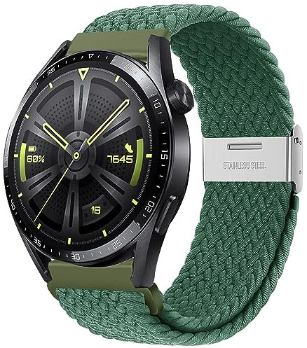 Cinturino per Huawei Watch GT3 46mm, 22mm Cinturini di Nylon Ricambio Intrecciato per Huawei Watch GT 2 Pro/GT 2e/GT 2 46 mm/GT 3 Pro 46 mm/GT Runner 46 mm/Huawei Watch 3/3 Pro/Huawei Watch 4/4 Pro