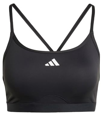 adidas Women's AeroReact Training 3Stripes Bra, Black, S
