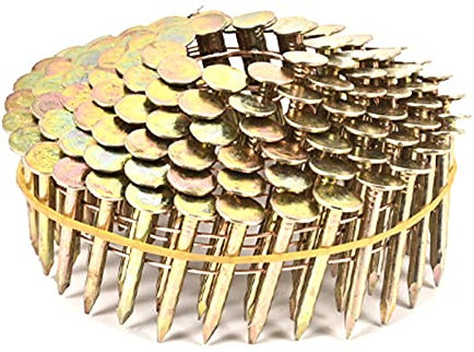 BHTOP 1200 Count Coil Roofing Nails 1-1/4 Inch x .120-Inch for Roofing Nail Gun, 15 Degree Round Head Wire Weld Collated Roofing Nail, Smooth Shank Electro Galvanized Air Nails for Roofs