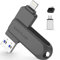 Chiavetta Usb 512gb Per iPhone, Mfi Certified Lightning Memoria Esterna Pen Drive 512gb Penna Usb Chiavette Usb Pendrive 4 In 1 Per iPhone,iPad,iOS,Macbook,Android,Pc（nero）