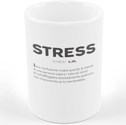 AL PRODUCTION Tazza Mug STRESS DESCRIZIONE DIVERTENTE - Tazza regalo di compleanno - Divertente - Humor