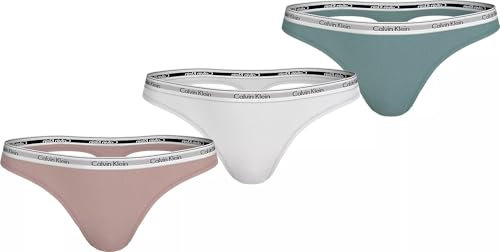 Calvin Klein Strings Femme Lot de 3 Invisibles sans Coutures, Multicolore (Subdued/White/Zoni Beach), XS