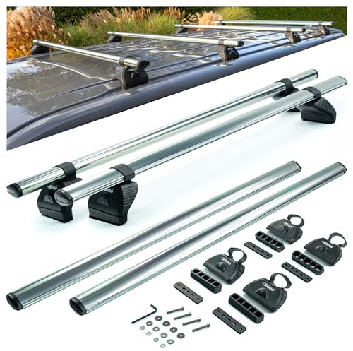 Rhino KammBar Fleet | Kompatibel mit VW Crafter 2017+ L3H2 / L3H3 / L4H3 / L5H3 | Dachgepäckträger Dachträger | Dachschienen für Nutzfahrzeuge, 3 Stück | Konstruktion aus Verzinktem Stahl | TÜV